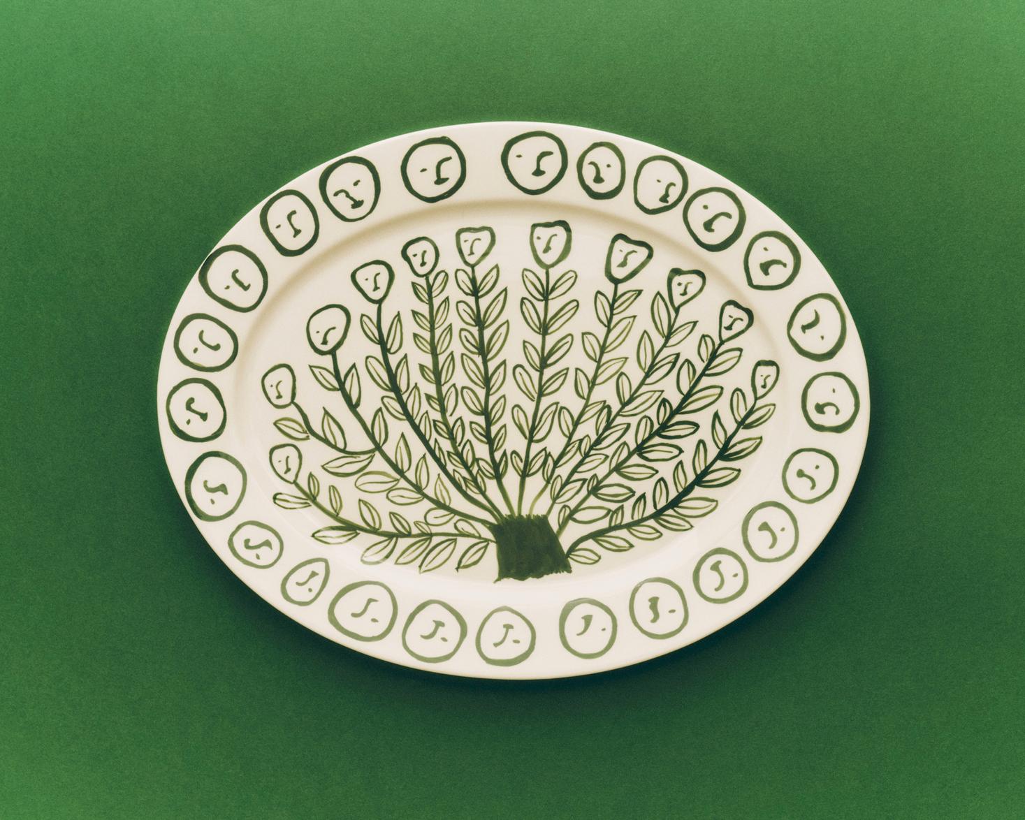 La Pittura Oval Serving Platter L36,5 Olive grove | A00006398
